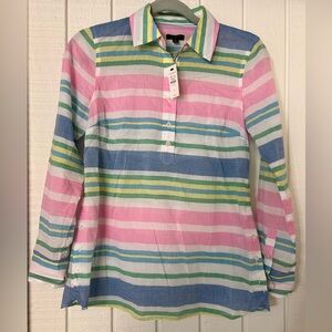 Talbots NWT Womens Striped Long Sleeve Shirt